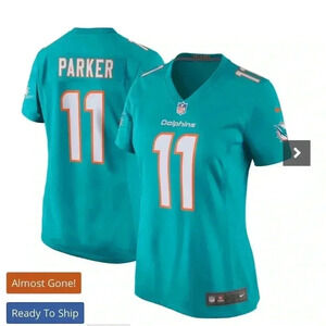 NWOT Women's Nike DeVante Parker 11 Aqua Miami Dolphins New 2018 Game Jersey M